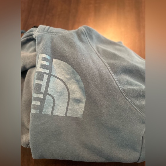 The North Face Sweatshirt Hoodie Women's S Long Sleeve Graphic Logo Pocket Blue - Picture 9 of 9